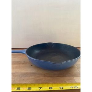 Le Creuset blue enamel medium skillet with black iron interior #23